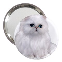 White Persian Cat Clipart 3  Handbag Mirrors