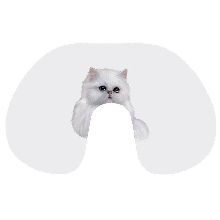 White Persian Cat Clipart Travel Neck Pillows