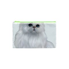 White Persian Cat Clipart Cosmetic Bag (xs) by AlteredStates