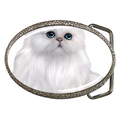 White Persian Cat Clipart Belt Buckles