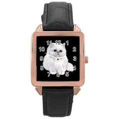 White Persian Cat Clipart Rose Gold Watches by AlteredStates