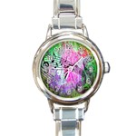 Abstract Music 2 Round Italian Charm Watches Front