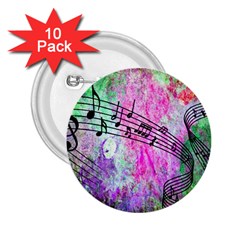 Abstract Music 2 2 25  Buttons (10 Pack) 