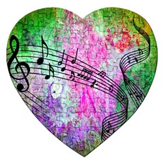 Abstract Music 2 Jigsaw Puzzle (heart)