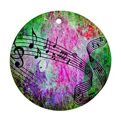 Abstract Music 2 Round Ornament (two Sides) 