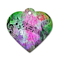 Abstract Music 2 Dog Tag Heart (two Sides)