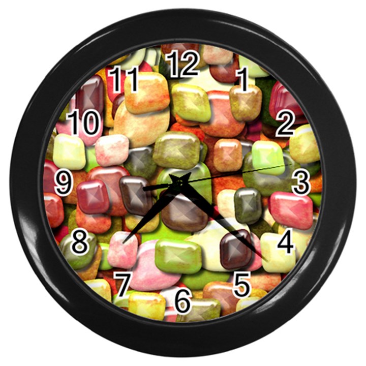 Stones 001 Wall Clocks (Black)