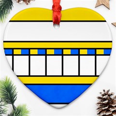 Stripes And Squares Ornament (heart)