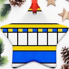 Stripes And Squares Ornament (star)