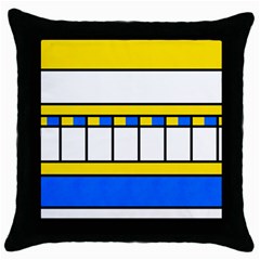 Stripes And Squares Throw Pillow Case (black)