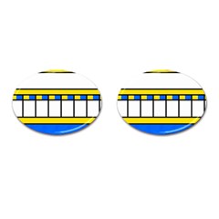 Stripes And Squares Cufflinks (oval)