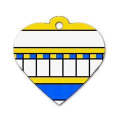 Stripes And Squares Dog Tag Heart (one Side) by LalyLauraFLM