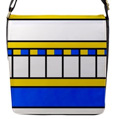 Shapes In Retro Colors Flap Closure Messenger Bag (small) by LalyLauraFLM