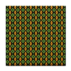 Green Yellow Rhombus Pattern Tile Coaster