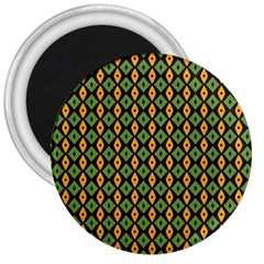 Green Yellow Rhombus Pattern 3  Magnet