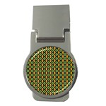 Green yellow rhombus pattern Money Clip (Round) Front