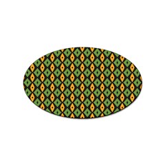 Green Yellow Rhombus Pattern Sticker Oval (10 Pack) by LalyLauraFLM