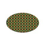 Green yellow rhombus pattern Sticker Oval (10 pack) Front