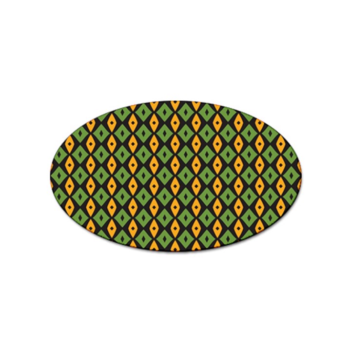 Green yellow rhombus pattern Sticker Oval (10 pack)