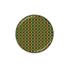 Green Yellow Rhombus Pattern Hat Clip Ball Marker (4 Pack)