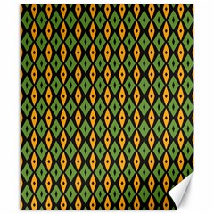 Green Yellow Rhombus Pattern Canvas 8  X 10 