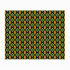 Green Yellow Rhombus Pattern Small Glasses Cloth (2 Sides)