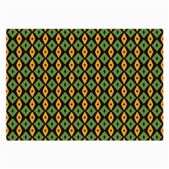 Green Yellow Rhombus Pattern Large Glasses Cloth