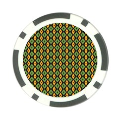 Green Yellow Rhombus Pattern Poker Chip Card Guard