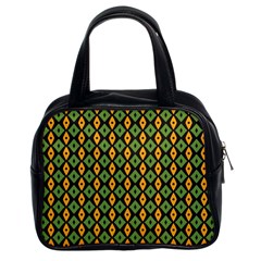 Green Yellow Rhombus Pattern Classic Handbag (two Sides)