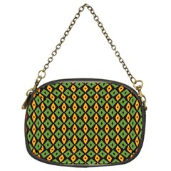 Green Yellow Rhombus Pattern Chain Purse (two Sides)