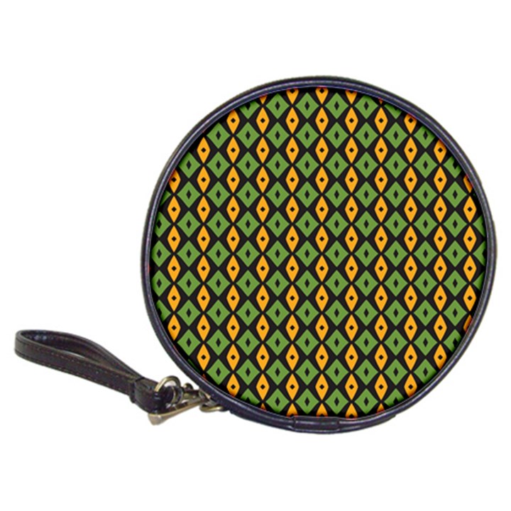 Green yellow rhombus pattern Classic 20-CD Wallet