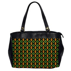 Green Yellow Rhombus Pattern Oversize Office Handbag by LalyLauraFLM