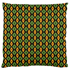 Green Yellow Rhombus Pattern Large Cushion Case (two Sides) by LalyLauraFLM