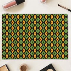 Green Yellow Rhombus Pattern Cosmetic Bag (xxl)