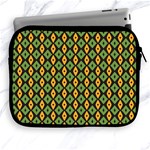 Green yellow rhombus pattern Apple iPad 2/3/4 Zipper Case Front