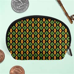 Green Yellow Rhombus Pattern Accessory Pouch