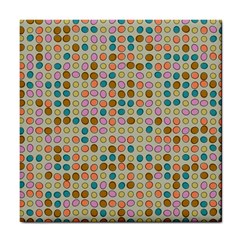 Retro Dots Pattern Tile Coaster by LalyLauraFLM