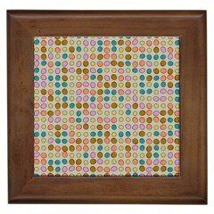 Retro Dots Pattern Framed Tile by LalyLauraFLM