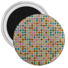 Retro Dots Pattern 3  Magnet