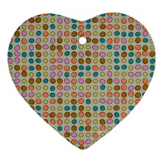 Retro Dots Pattern Ornament (heart) by LalyLauraFLM