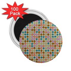 Retro Dots Pattern 2 25  Magnet (100 Pack)  by LalyLauraFLM