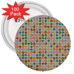 Retro Dots Pattern 3  Button (100 Pack)