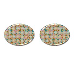 Retro Dots Pattern Cufflinks (oval)