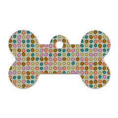 Retro Dots Pattern Dog Tag Bone (one Side)