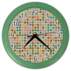 Retro Dots Pattern Color Wall Clock