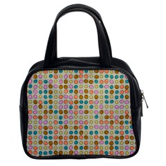 Retro Dots Pattern Classic Handbag (two Sides) by LalyLauraFLM