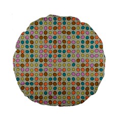 Retro Dots Pattern Standard 15  Premium Round Cushion 