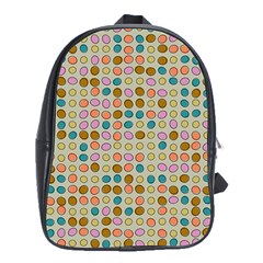 Retro Dots Pattern School Bag (xl)