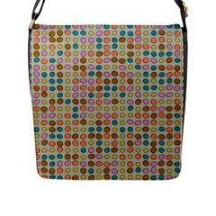 Retro Dots Pattern Flap Closure Messenger Bag (l)