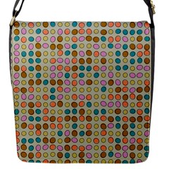 Retro Dots Pattern Flap Closure Messenger Bag (s)